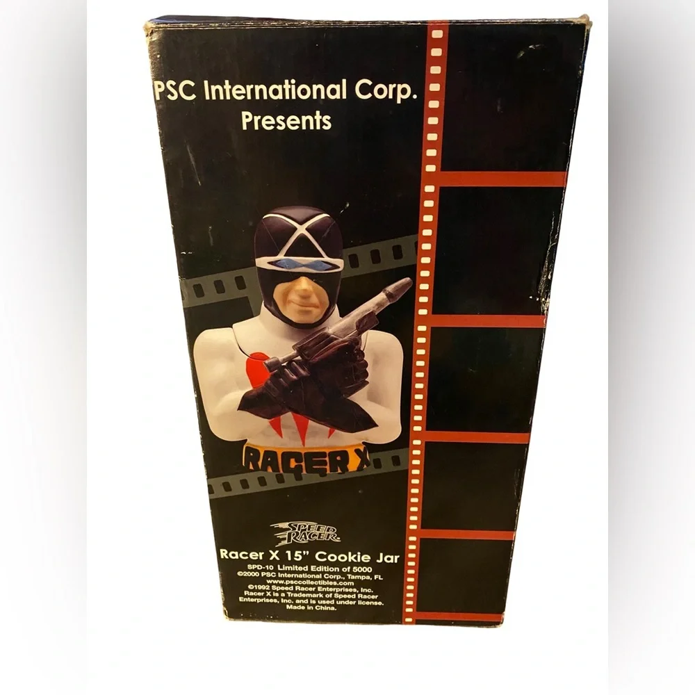 Vintage 2000 Racer X Speed Racer Limited Edition 15” Ceramic Cookie Jar W/Box